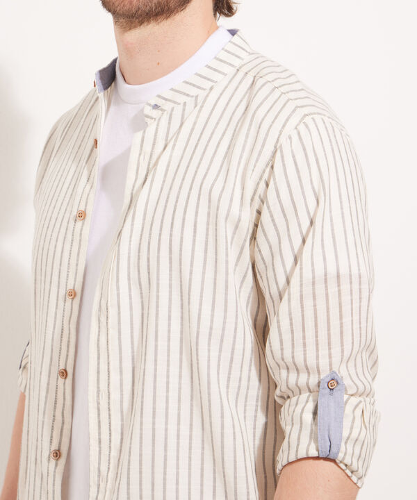 Camisa Manga Larga Cuello Neru Unicolor