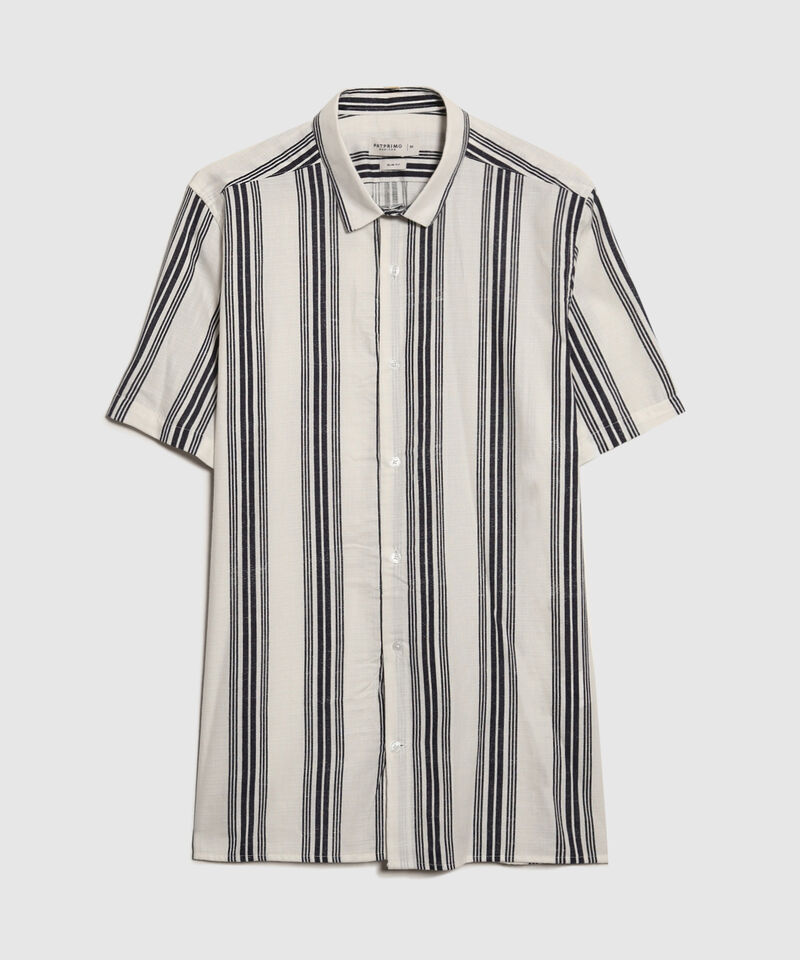 Camisa Estampada en Efecto Lino