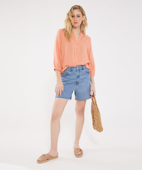 Blusa con Cuello Mao