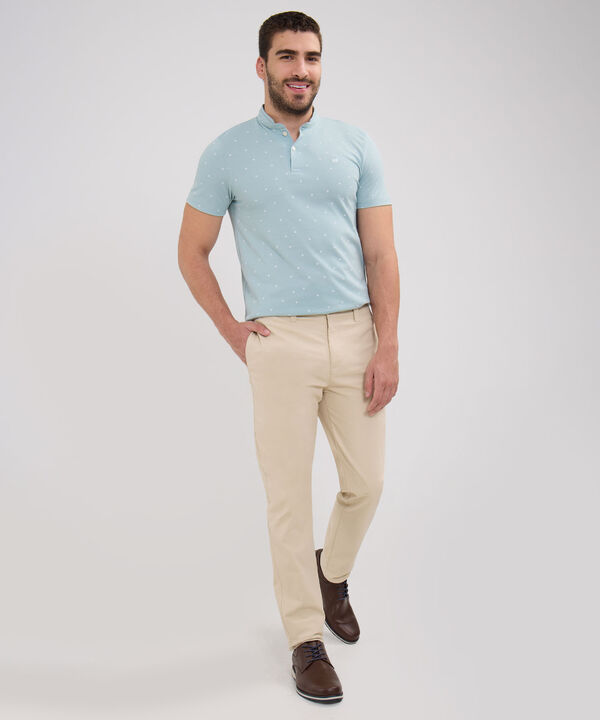 Polo Estampada, Cuello Mao Sin Bolsillo image number null