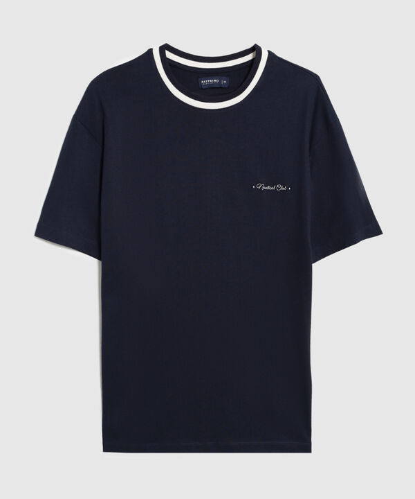 Camiseta Con Cuello En Contraste Para Hombre image number null