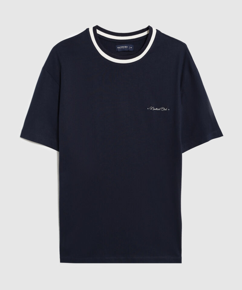 Camiseta Con Cuello En Contraste Para Hombre