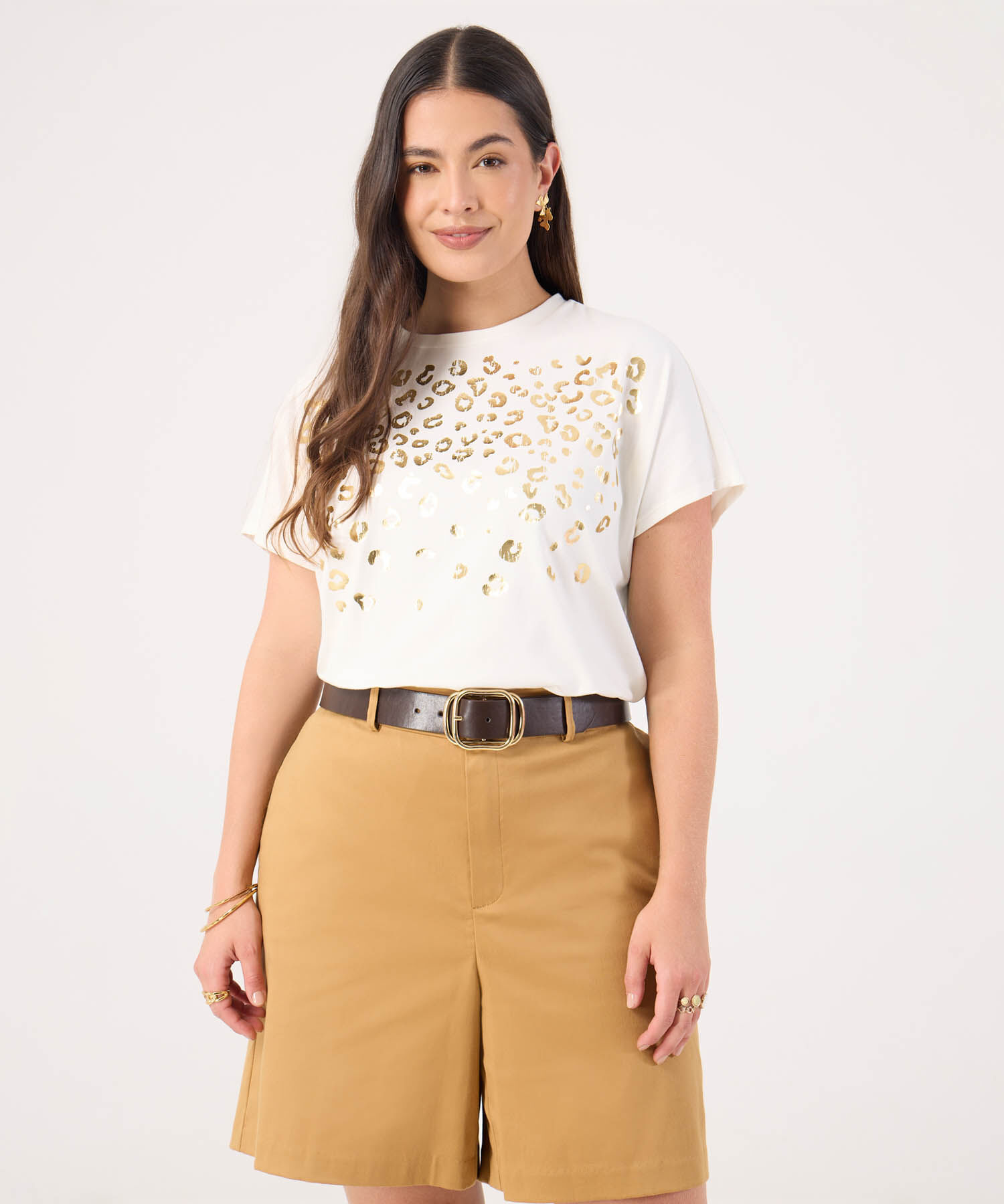 Camiseta Estampada Con Detalle