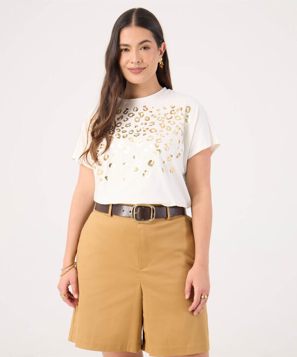 Camiseta Estampada Con Detalle image number null
