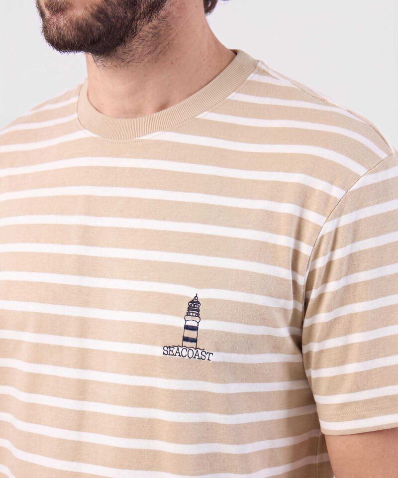 Camiseta A Rayas Manga Corta Para Hombre