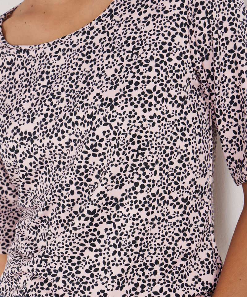 Camiseta Manga 3/4  Cuello Redondo  Estampada