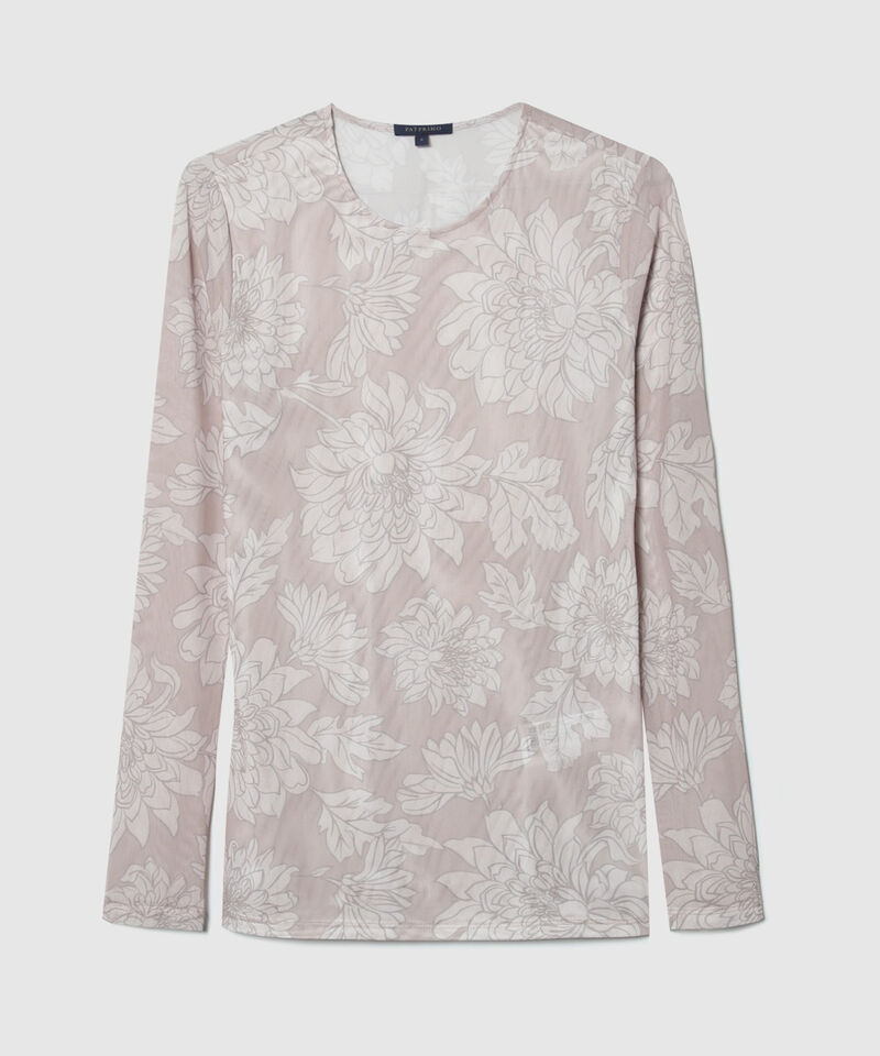 Camiseta Estampada Escote Redondo Manga Larga