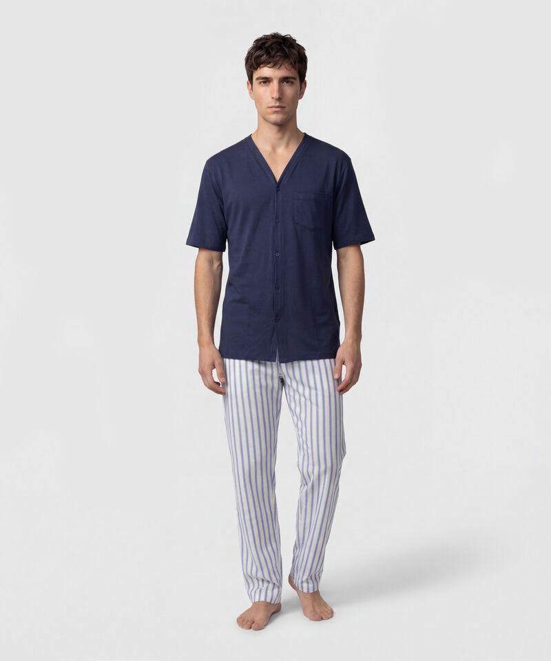 Pijama De Camisa Con Botones Para Hombre