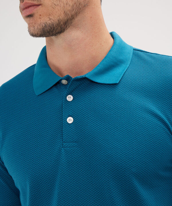 Polo Estampada Cuello Tejido Regular Fit
