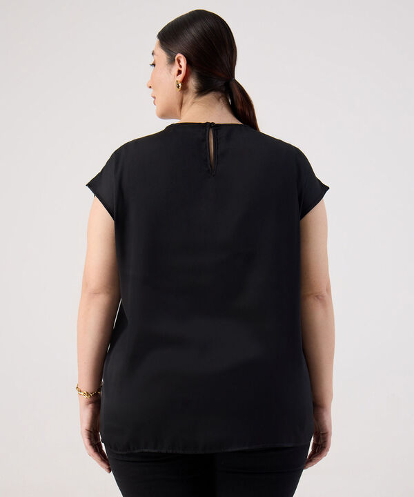 Blusa sin Manga con Abertura de Gota Para Mujer Curvy
