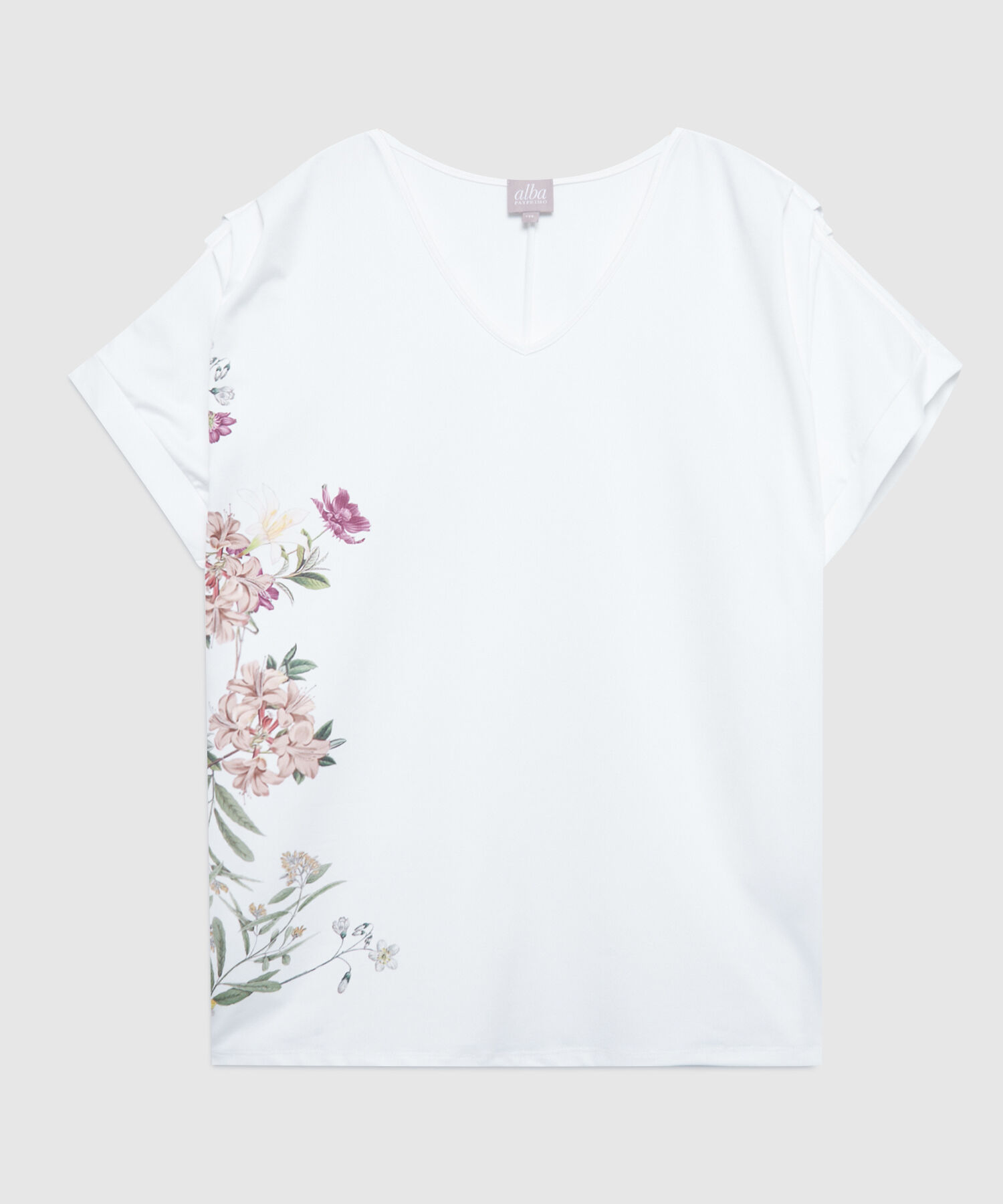 Camiseta Estampada Con Cuello En V