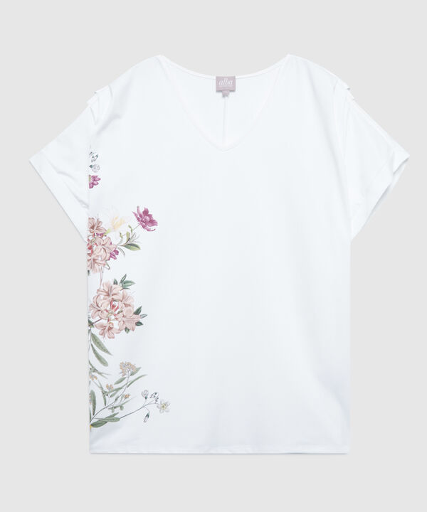 Camiseta Estampada Con Cuello En V