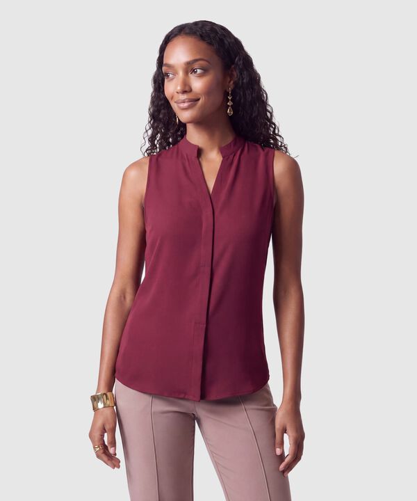 Blusa Cuello Mao Sin Mangas Mujer image number null