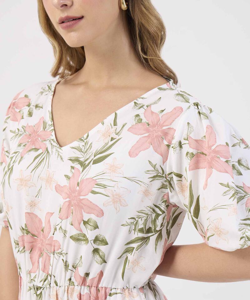 Vestido Midi de Silueta Fluida y Escote en V