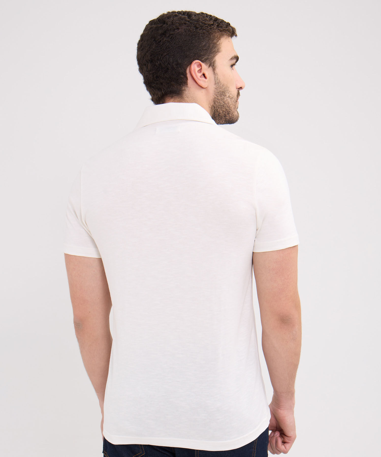Polo Unicolor, Cuello Máquina Con Simulación Bolsillo Ribete