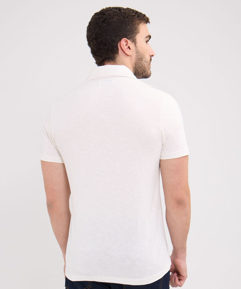 Polo Unicolor, Cuello Máquina Con Simulación Bolsillo Ribete