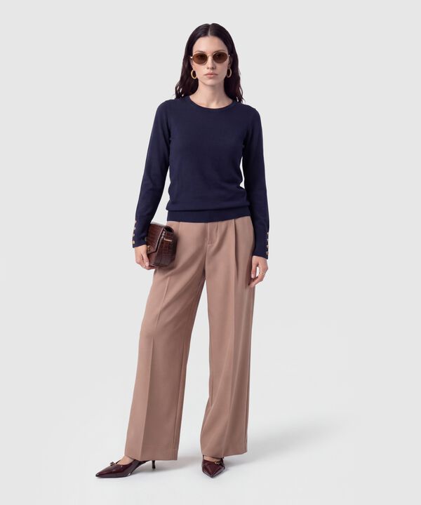 Saco Tejido Pu&ntilde;os Con Botones Para Mujer