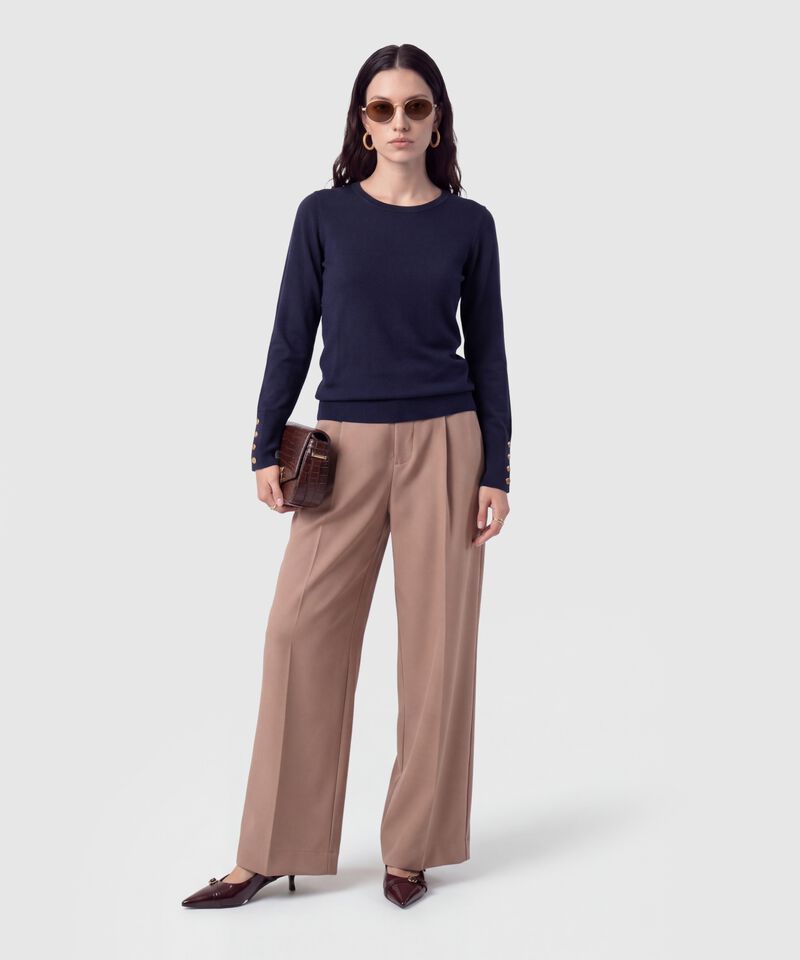 Saco Tejido Pu&ntilde;os Con Botones Para Mujer