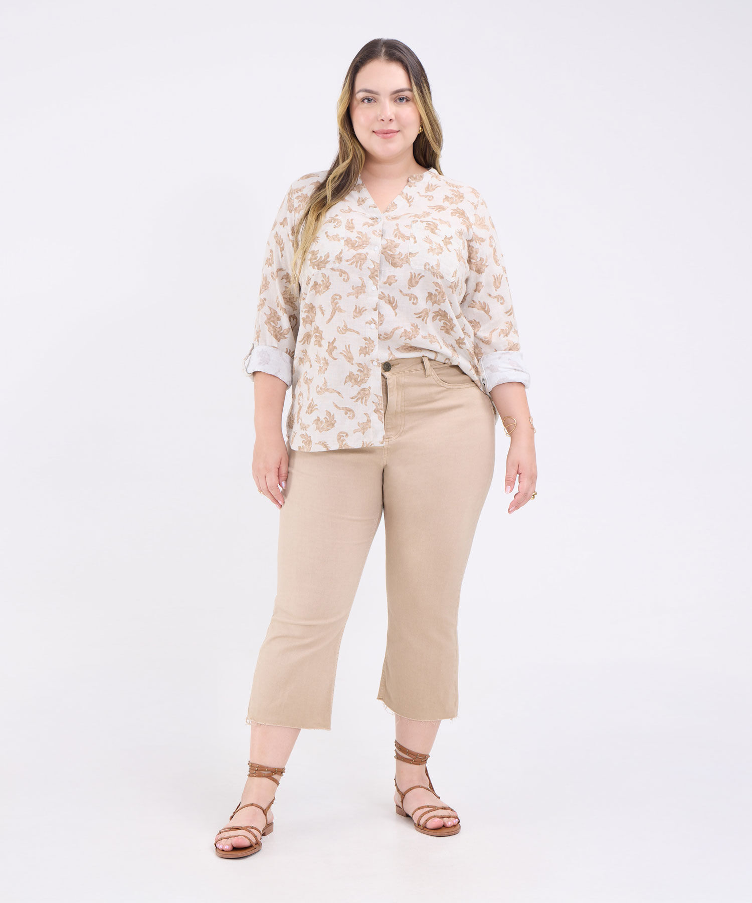 Blusa Estampada Escote en V