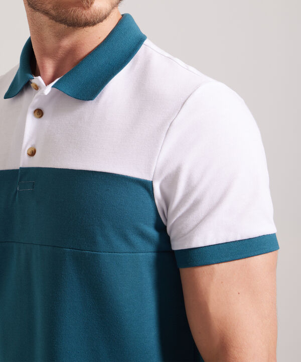 Polo Bloques Cuello Y Puño Tejido