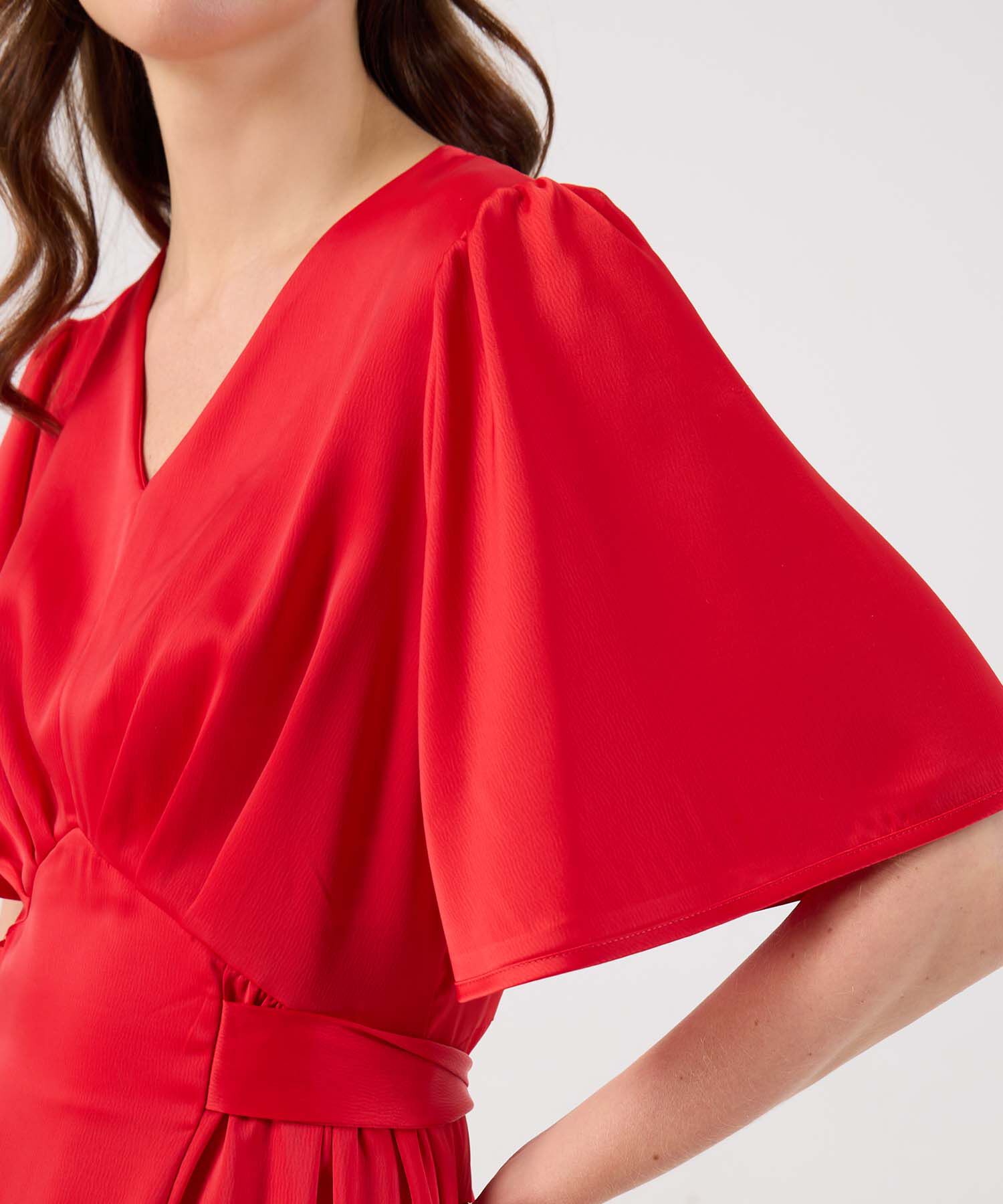 Vestido Midi Escote en V Para Mujer