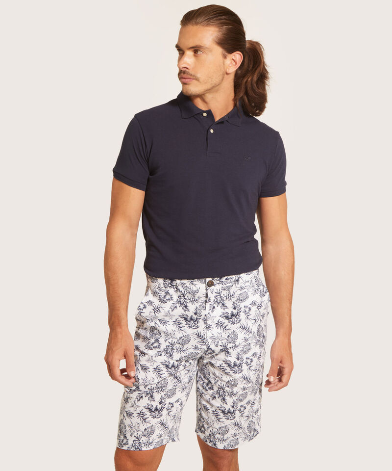 Bermuda Básica Mezcla De Lino Estampado