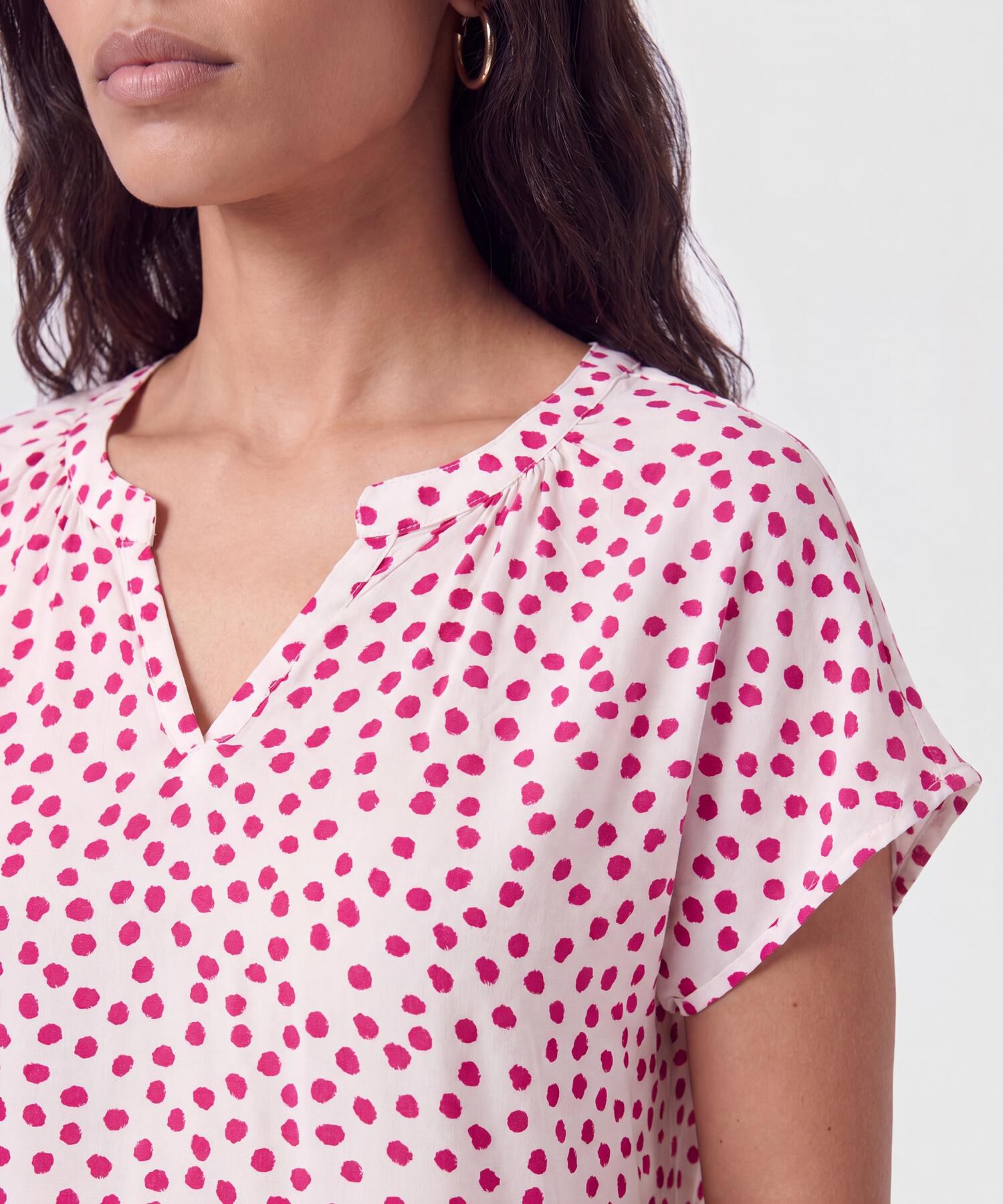 Blusa Estampada Cuello Mao