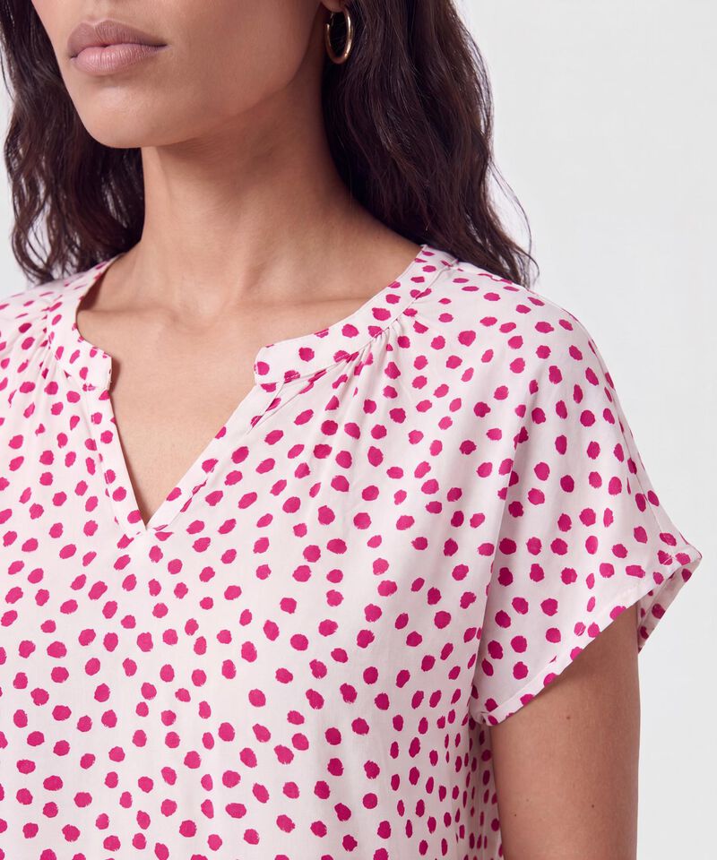 Blusa Estampada Cuello Mao