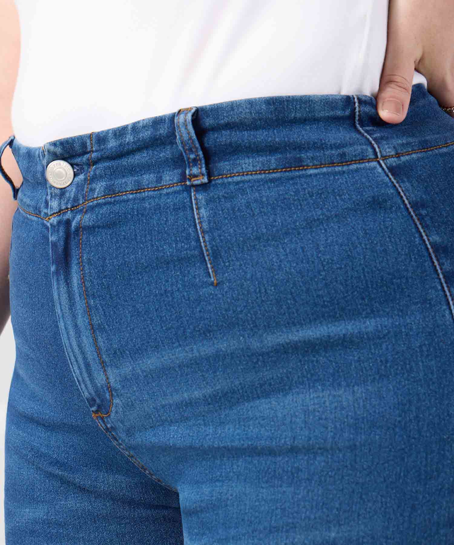 Jean Culotte Tiro Alto Para Mujer Curvy