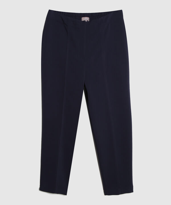Pantalon Unicolor Con Bolsillos Laterales