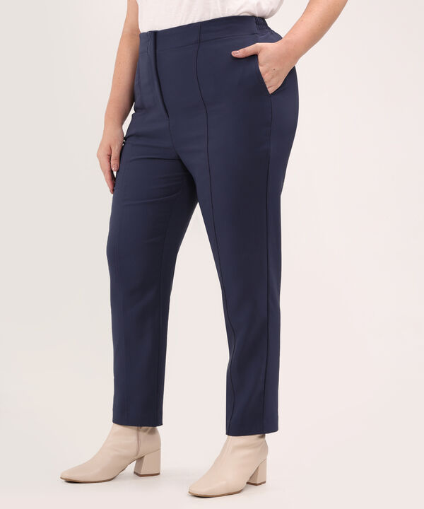 Pantalon Unicolor Con Bolsillos Laterales