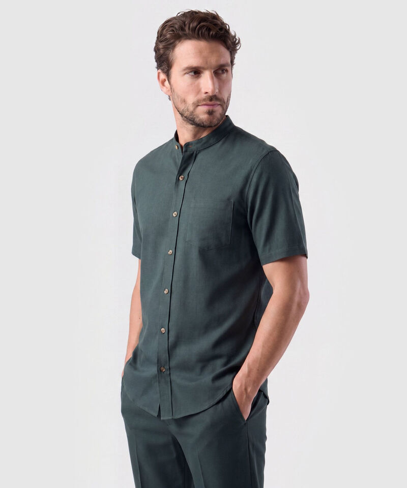 Camisa Cuello Neru Manga Corta Hombre