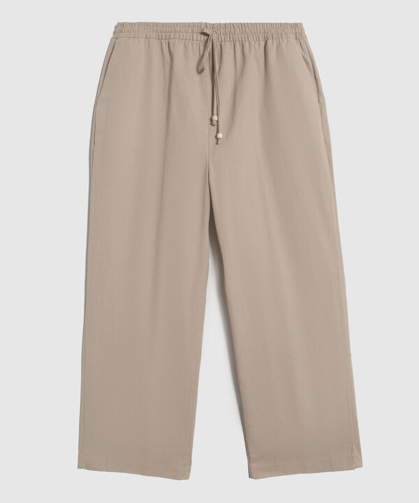 Pantalón Fluido con Elástico y Cordón Para Mujer Curvy image number null