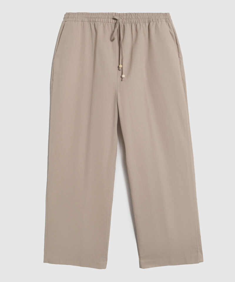 Pantalón Fluido con Elástico y Cordón Para Mujer Curvy