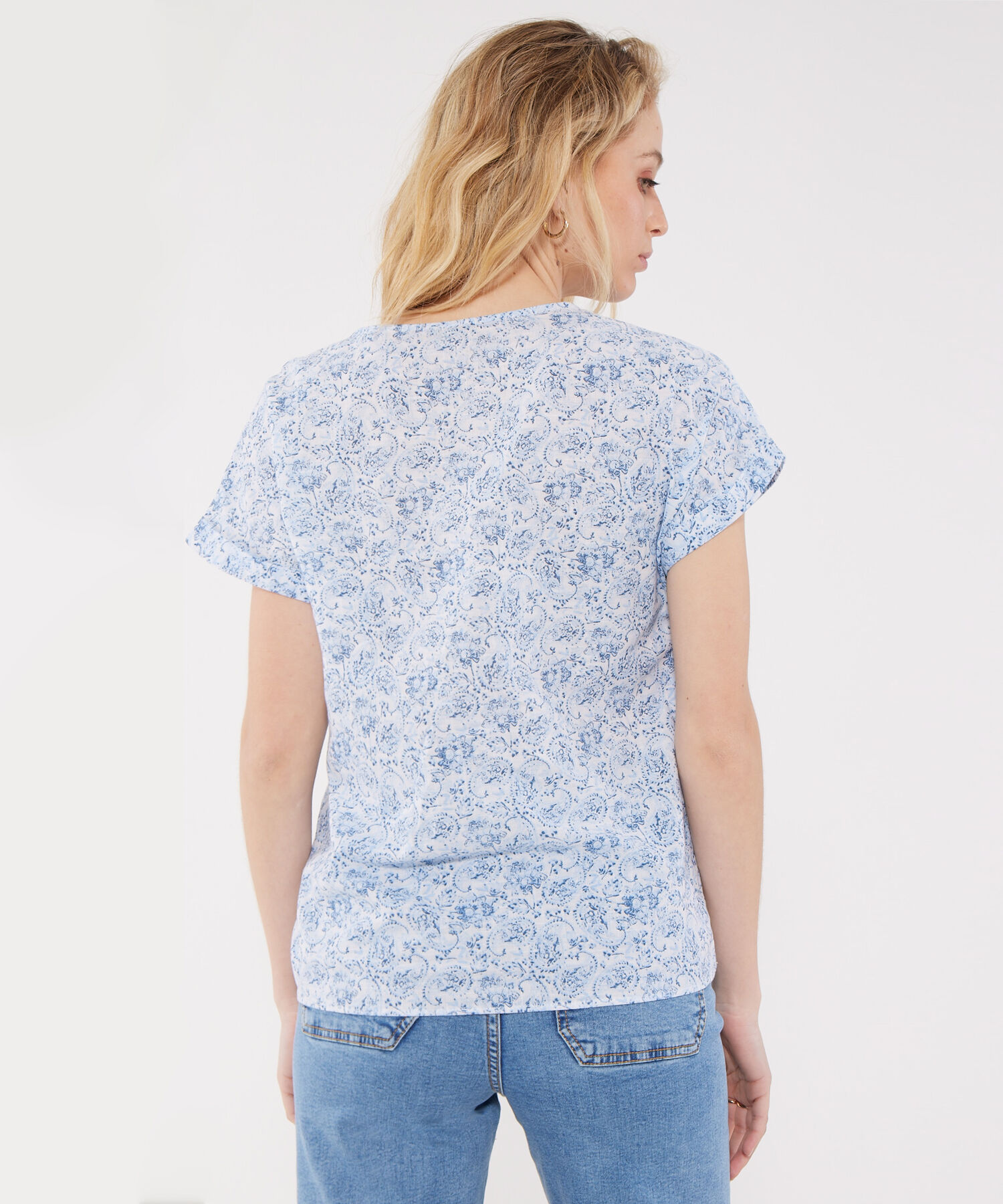 Blusa Manga Corta Estampada