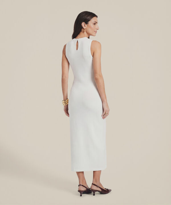 Vestido Midi Ajustado en Rib para Mujer