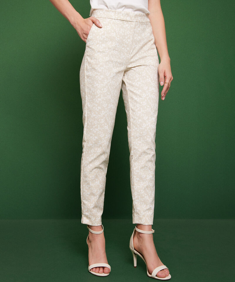 Pantalón Básico Estampado De Puntos