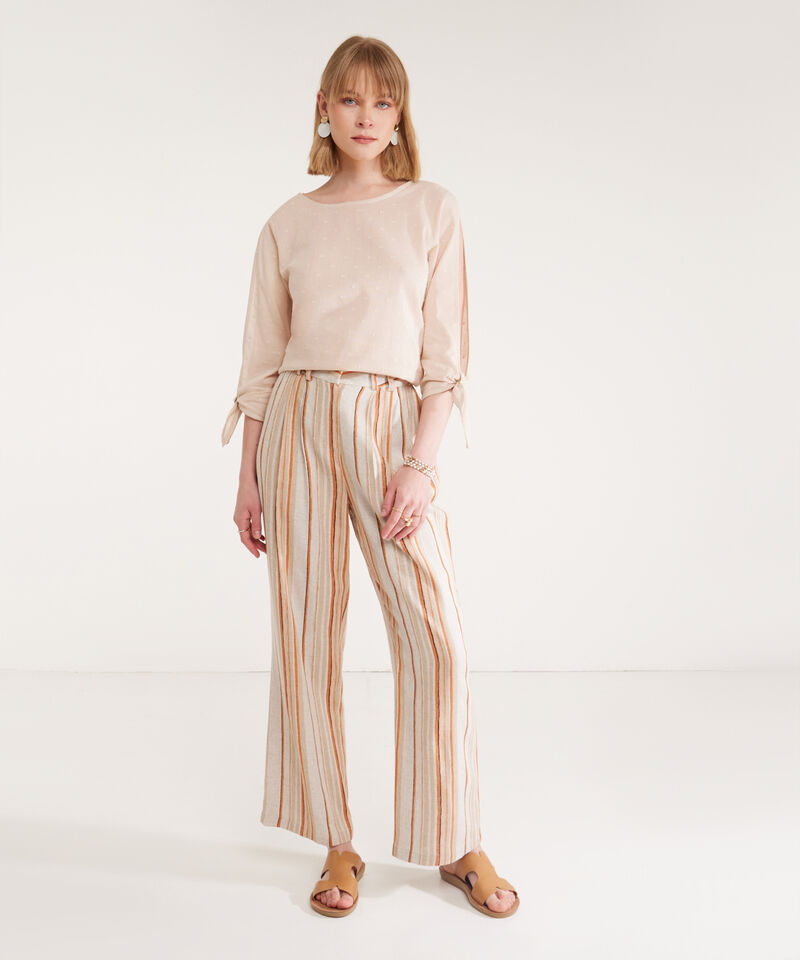 Pantalon Palazzo En Lino