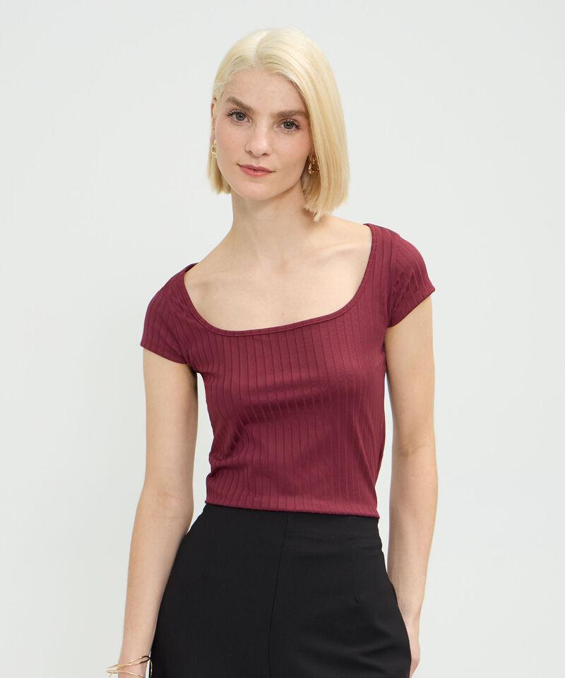 Camiseta Unicolor Ajustada Manga Corta