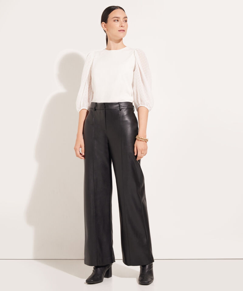 Pantalón En Polipiel Bota Amplia