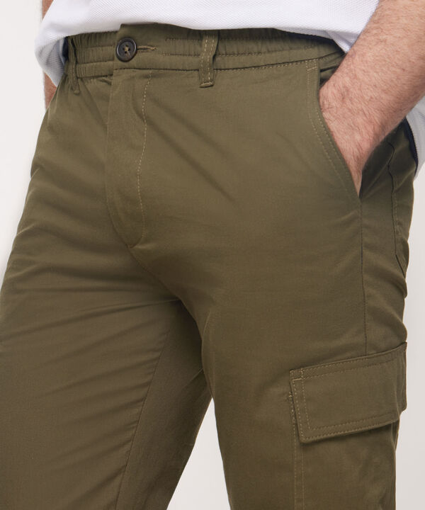 Pantalón Jogger Tipo Cargo Unicolor, Safari Soft Línea Moda