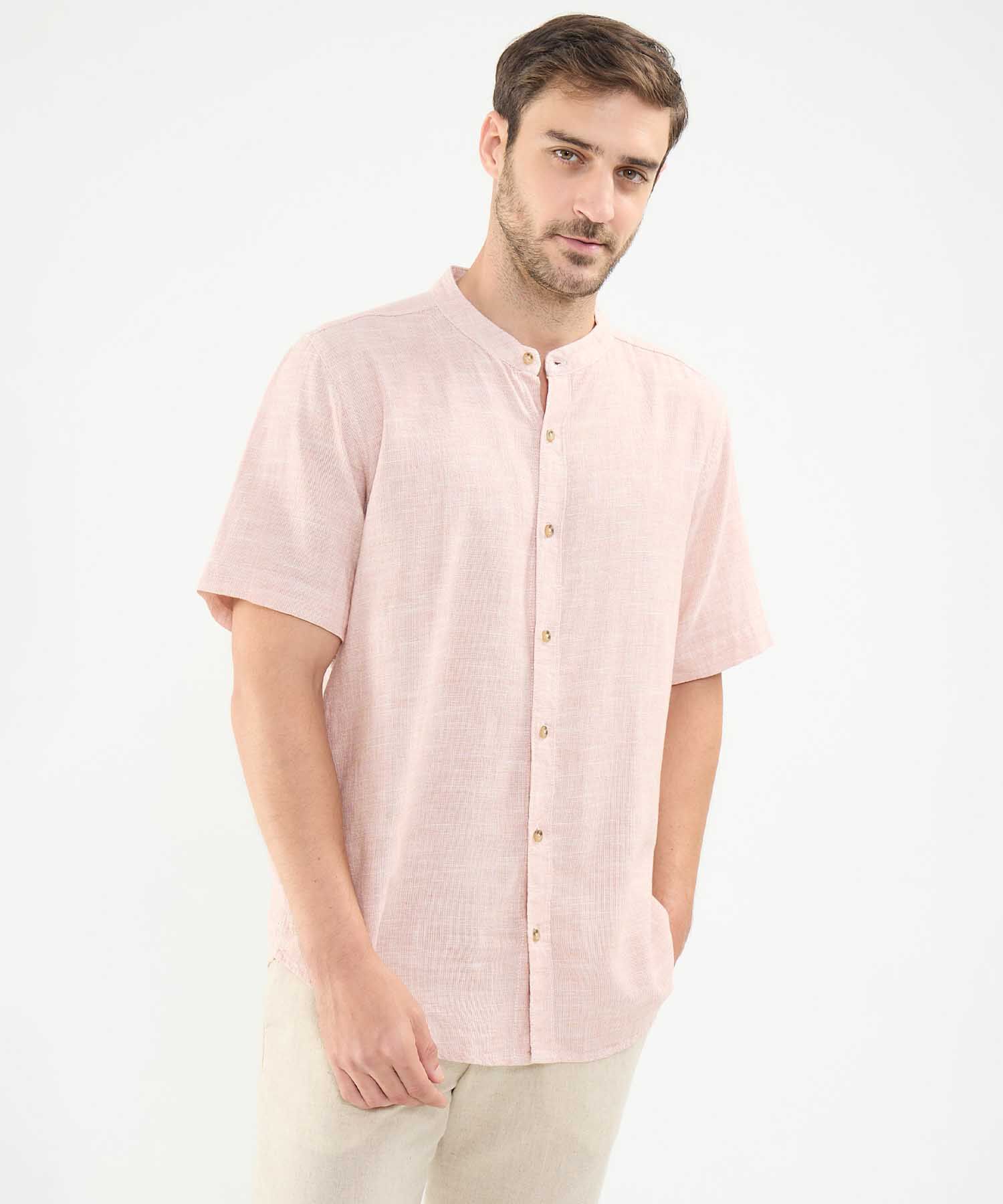 Camisa en Efecto Lino