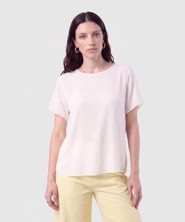 Blusa Cuello Redondo Ca&iacute;da Fluida Mujer