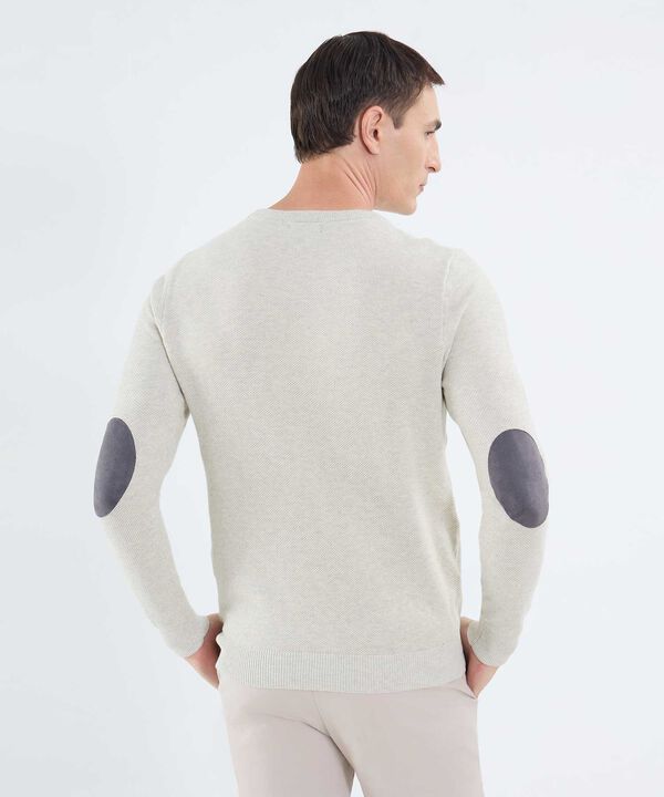 Saco Cuello Redondo Con Coderas Para Hombre