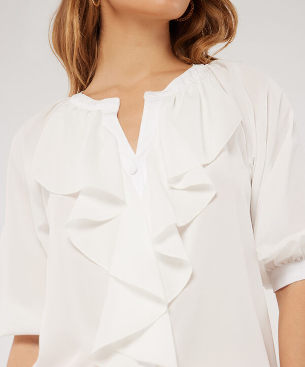 Blusa Manga 3/4 Con Volante En Frente image number null