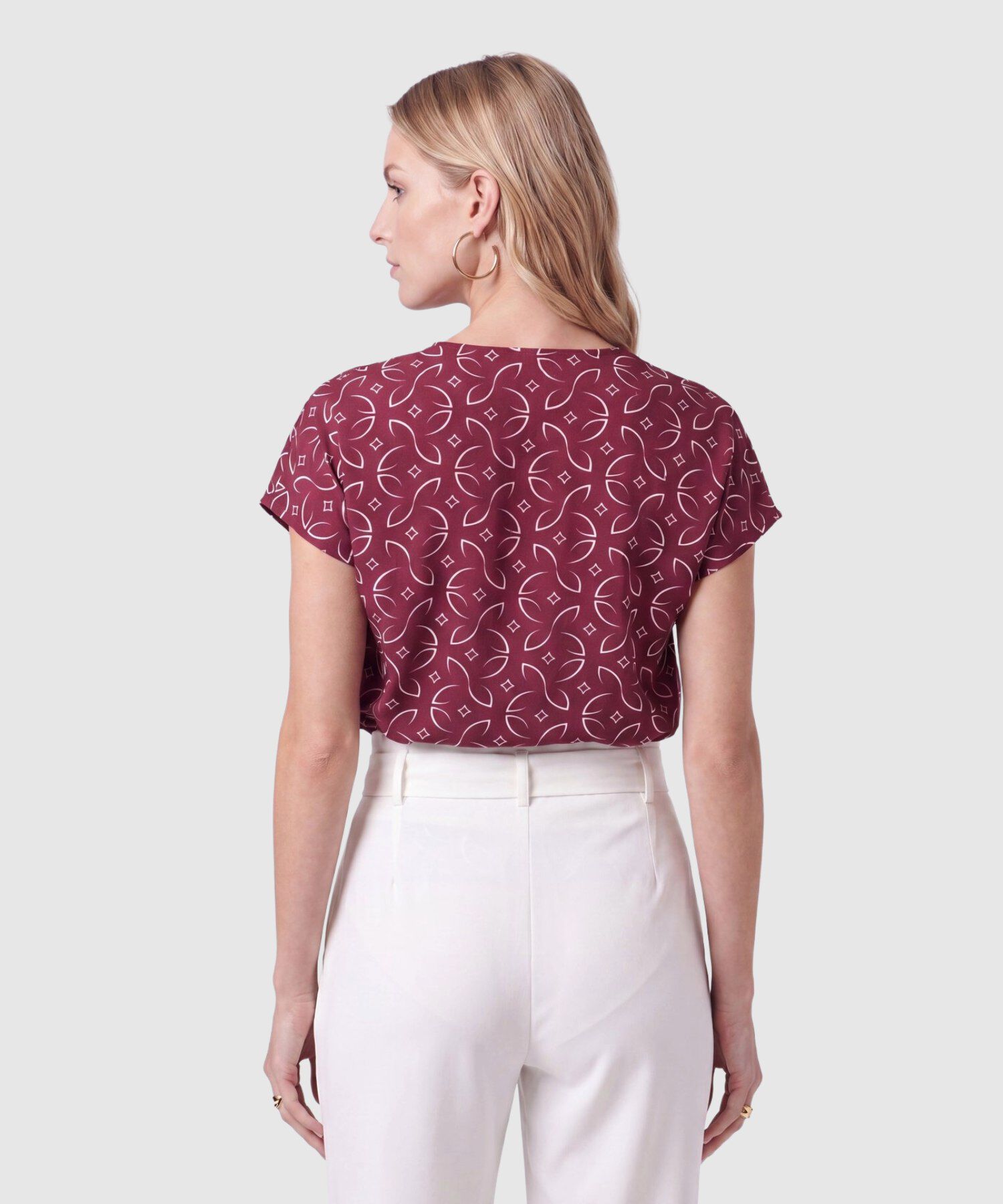 Camiseta B&aacute;sica Con Mangas Texturizadas Para Mujer