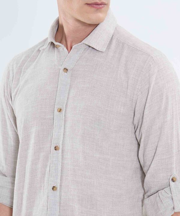 Camisa manga larga unicolor para hombre image number null