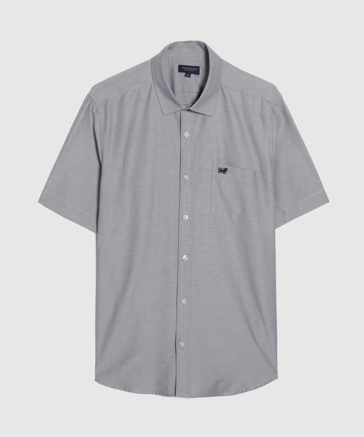 Camisa Unicolor Manga Corta Con Bolsillo, Silueta Regular Fit