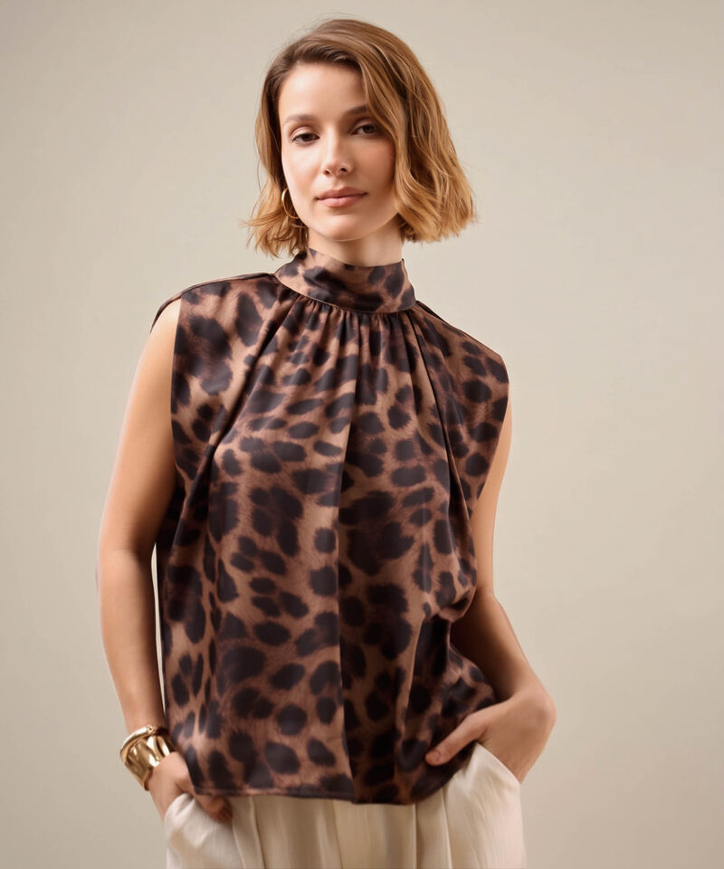 Blusa Sin Mangas Con Lazo Para Mujer