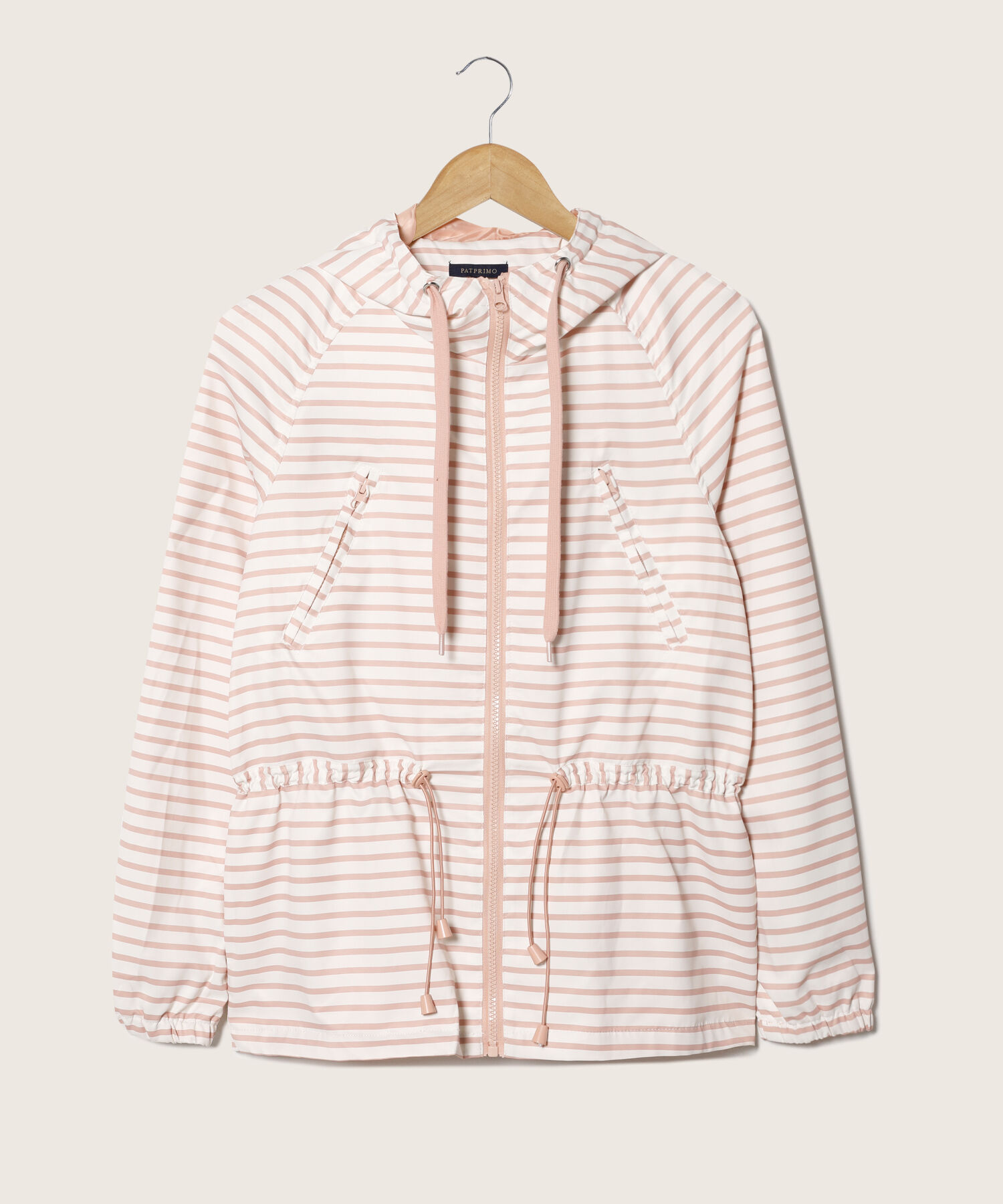 Chaqueta Manga Larga De Rayas Con Capota